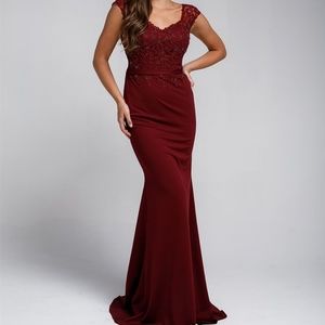 MOTHER OF BRIDE PARTY GOWN DRESS AC783 BURGUNDY